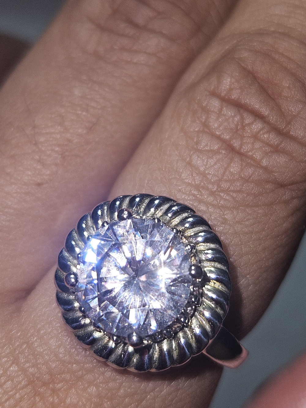 Round Crystal Cocktail Ring